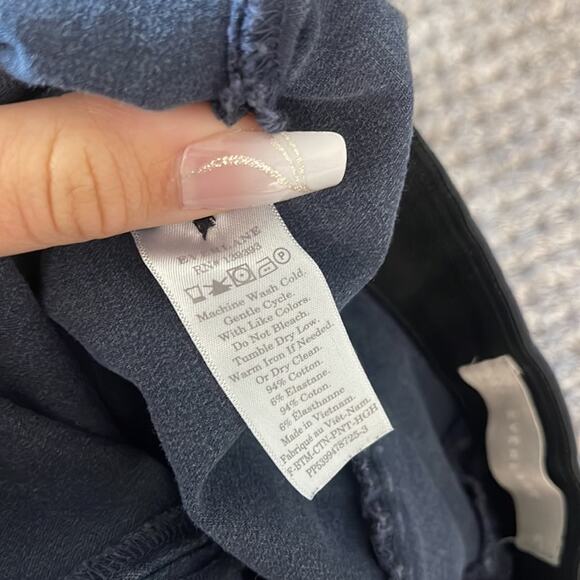 EVERLANE Blue Pull On Zip Side Skinny Stretch Ankle Pants Size 8 - Picture 7 of 10